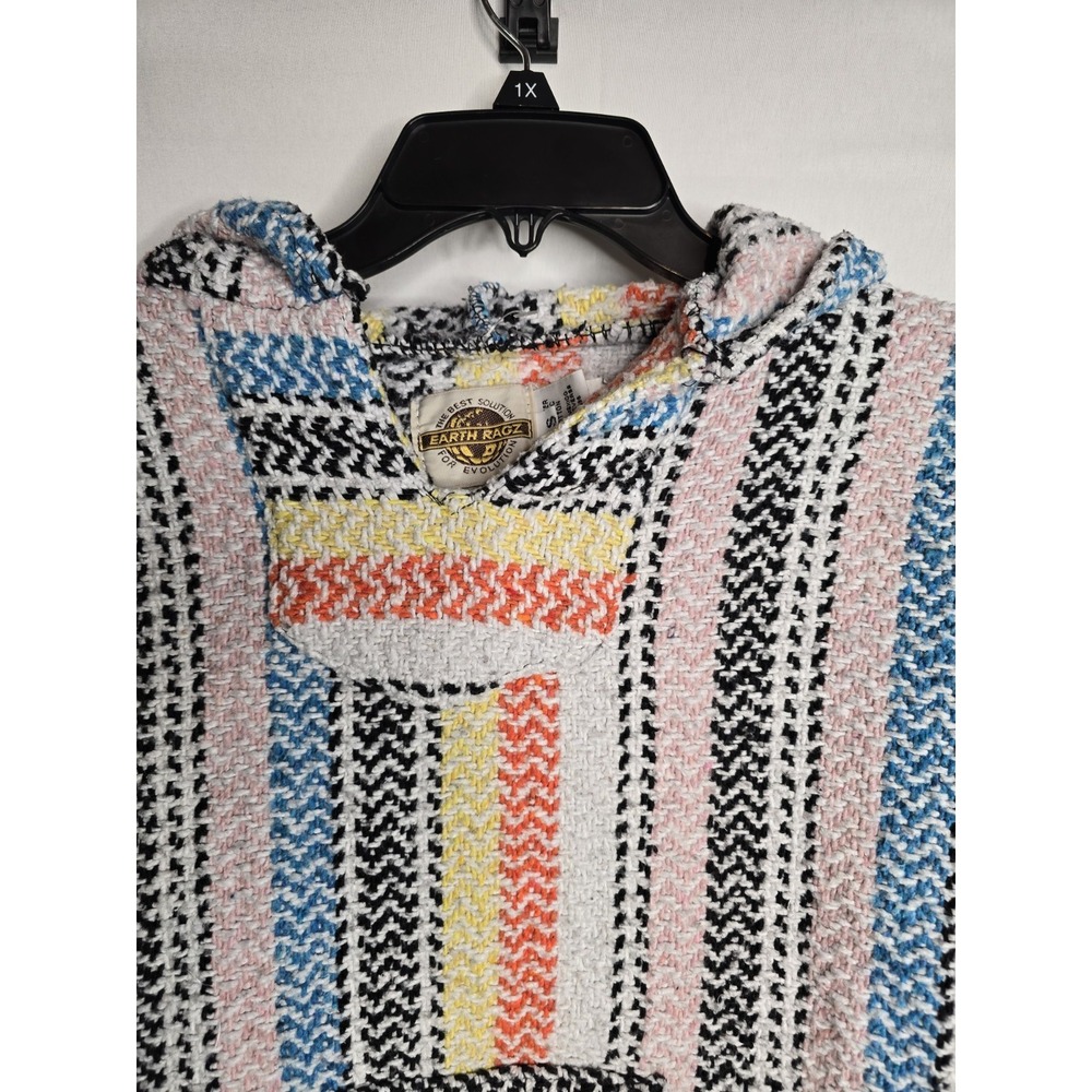 Earth Ragz Women's Small Boho Hippie Hoodie Long‎ Sleeve Colorful Striped
